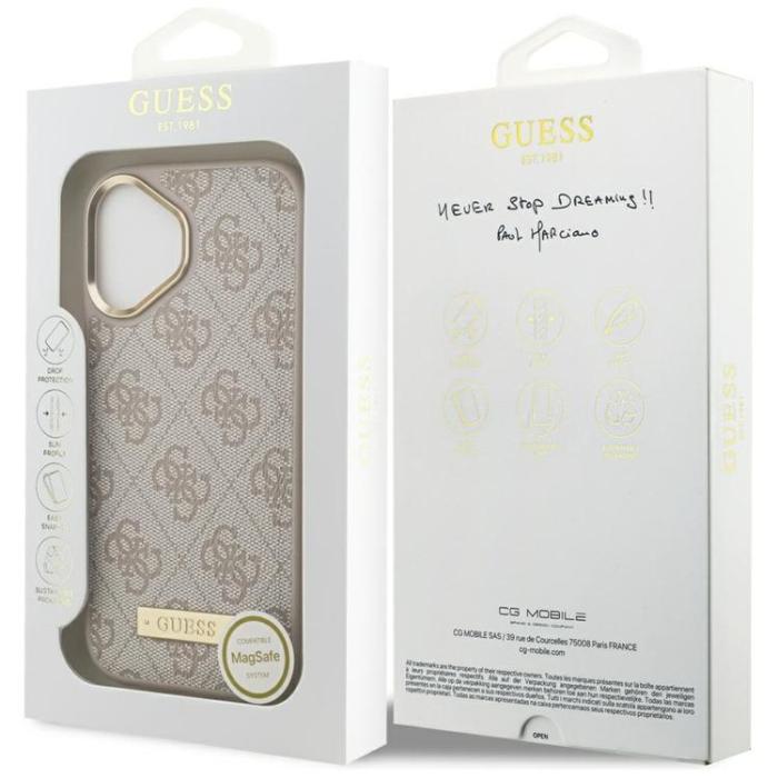 Guess - Guess iPhone 17 Mobilskal 4G Logo Plate - Rosa