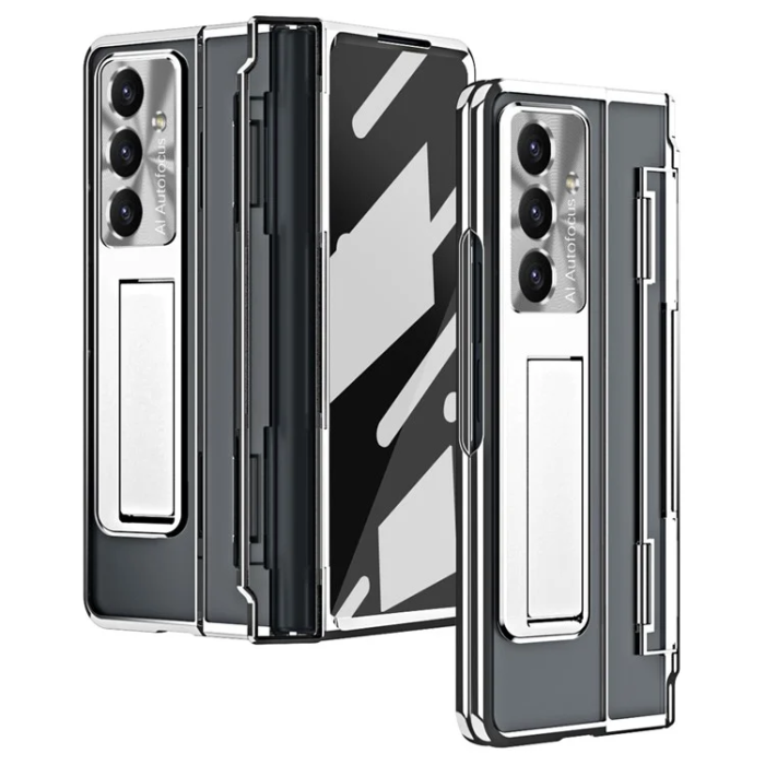 A-One Brand - Galaxy Z Fold 7 Mobilskal Kickstand med Skärmskydd - Silver