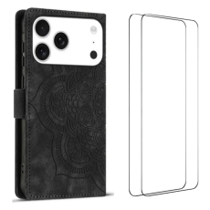 WANLONFENG - [2Pcs] WANLONFENG iPhone 17 Pro Plånboksfodral MTL Series