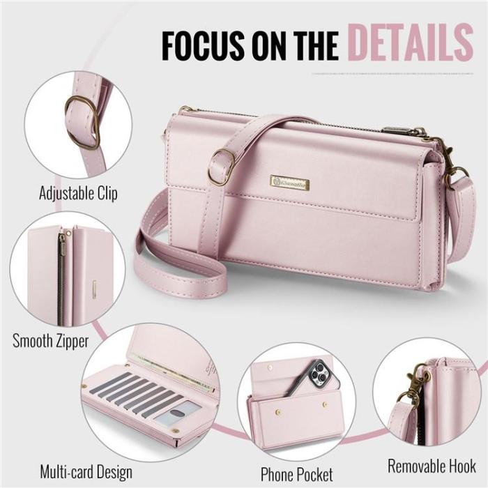 Caseme - CASEME Me20 Crossbody Väska 4.0-7.6'' Läder - Rosa