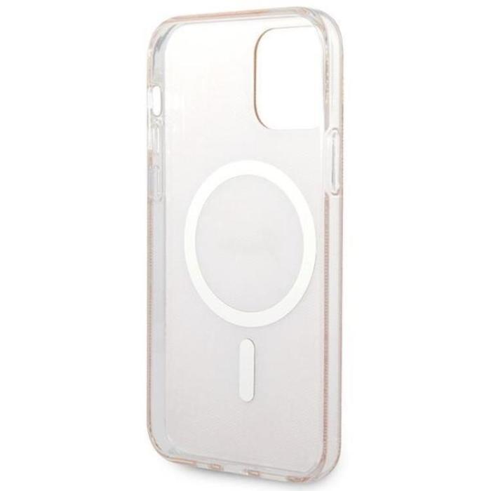 Guess - Guess iPhone 12/12 Pro Magsafe Skal Print + Trådlös Laddare - Rosa