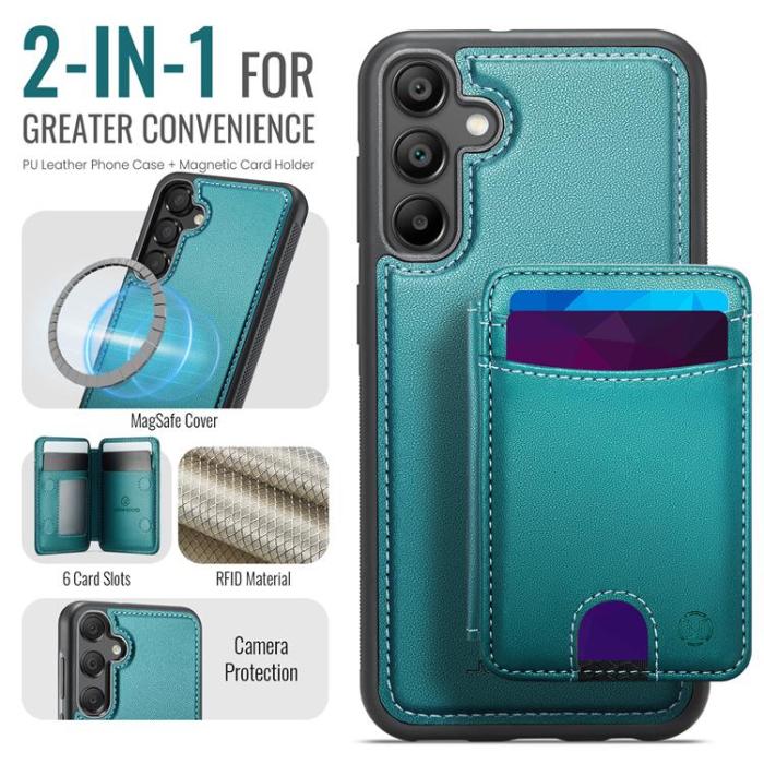 OEM - JEEHOOD Samsung Galaxy A55 5G Fodral KonstLäder - Blå