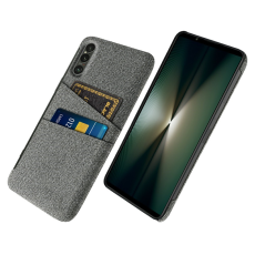 A-One Brand - Sony Xperia 1 VII Mobilskal med Dual Kortfack Tyg + PC - Grå