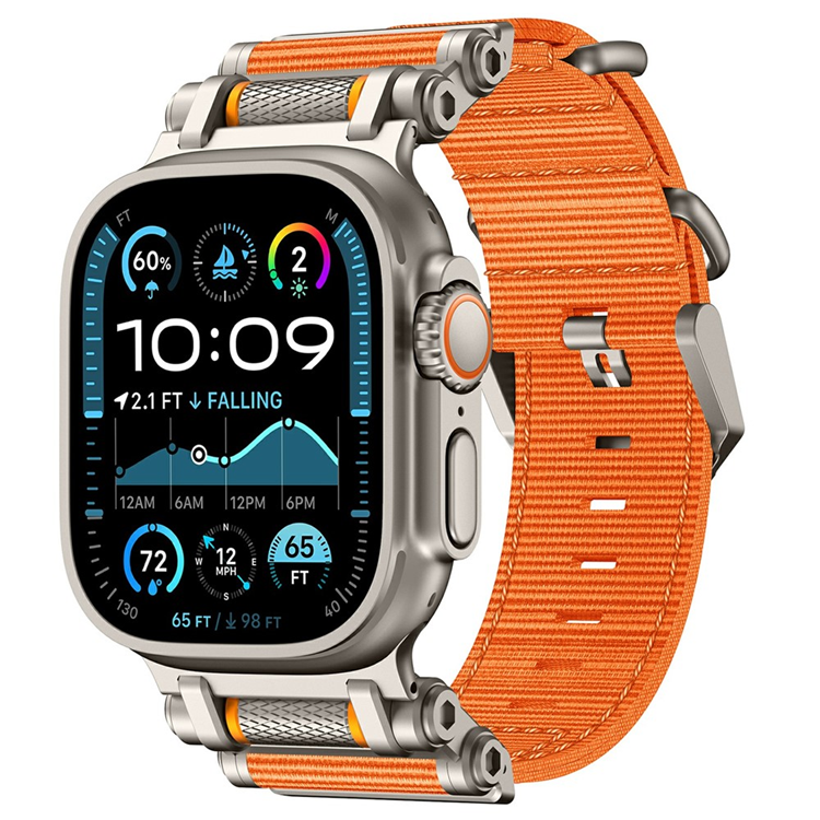 Apple Watch 42/44/45/46/49mm Armband Nylon - Orange | 5122 | AlltMobil