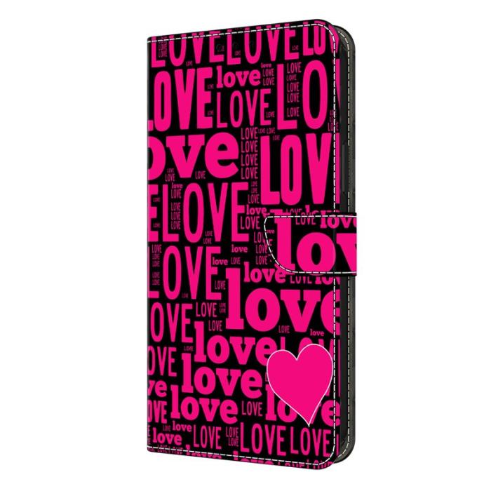 OEM - LOVE Samsung Galaxy S26 Plånboksfodral Mönstertryck Konstläder Flip - Svart