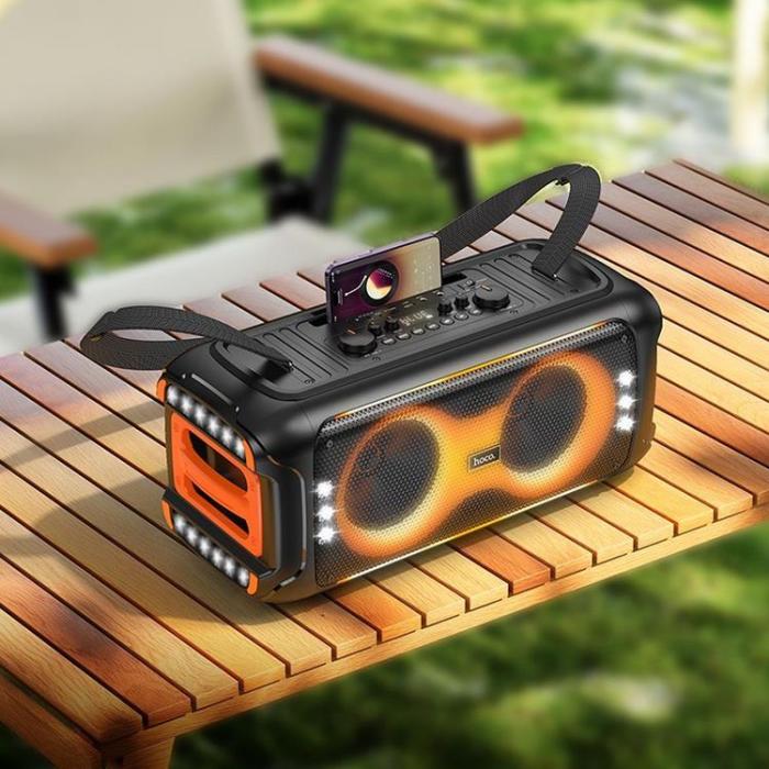 Hoco - Hoco Trådlös Högtalare Med 2xTrådlösa Mikrofoner LED 60W (Karaoke Set) HA9