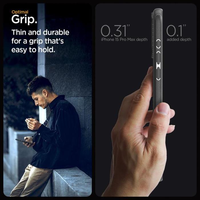 Spigen - Spigen iPhone 15 Pro Max Mobilskal Magsafe Armor - Matte Svart