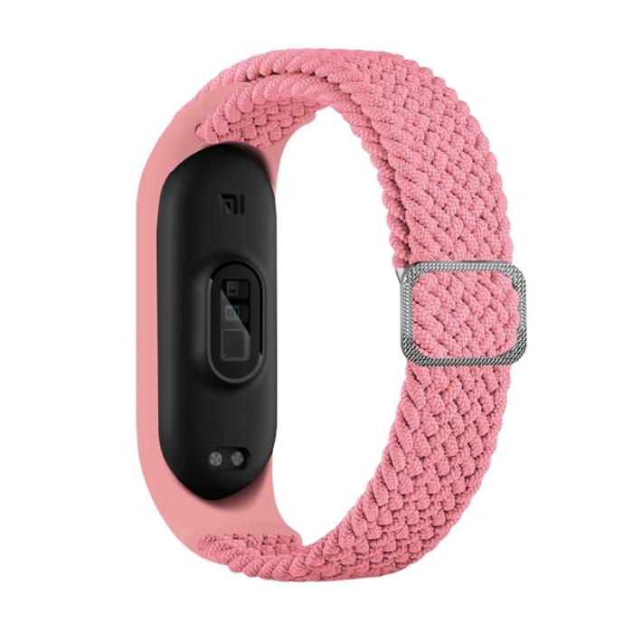 UTGATT1 - Braided Ersättningsarmband till Xiaomi Mi Band 6/5/4/3 - Rosa