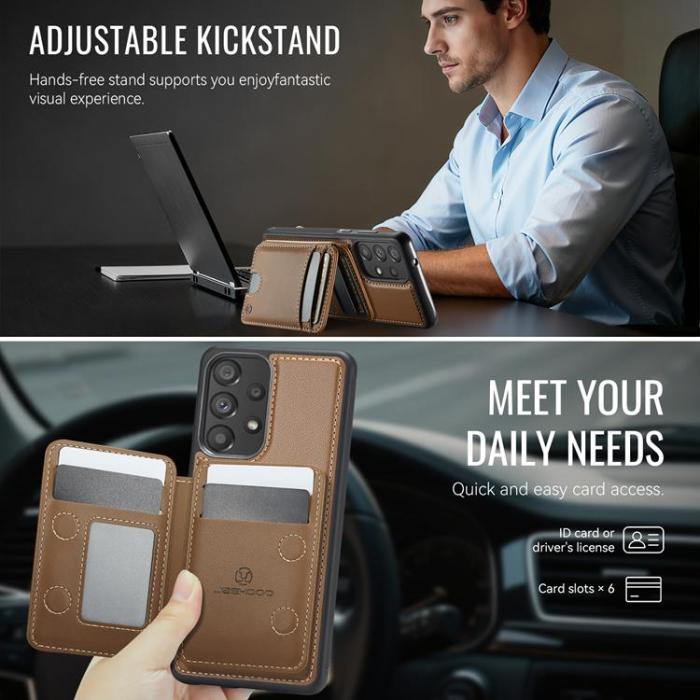 OEM - JEEHOOD Samsung Galaxy A33 5G Mobilskal KonstLäder - Brun