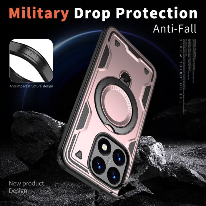 N/A - Mobilskal till Xiaomi 15T Militärskydd Plast Kickstand - Roséguld