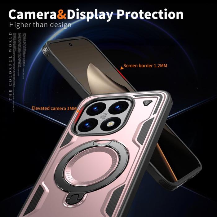 N/A - Mobilskal till Xiaomi 15T Militärskydd Plast Kickstand - Roséguld