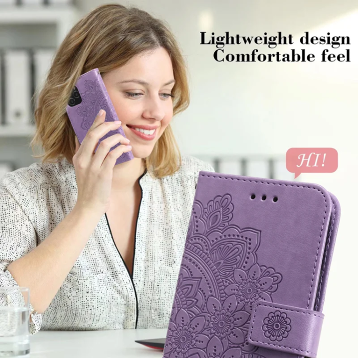 A-One Brand - iPhone 17 Pro Max Plånboksfodral Floral Pattern - Lila