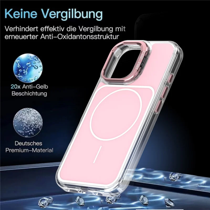 A-One Brand - iPhone 16 Mobilskal MagSafe Lens Kickstand med Handrem - Rosa