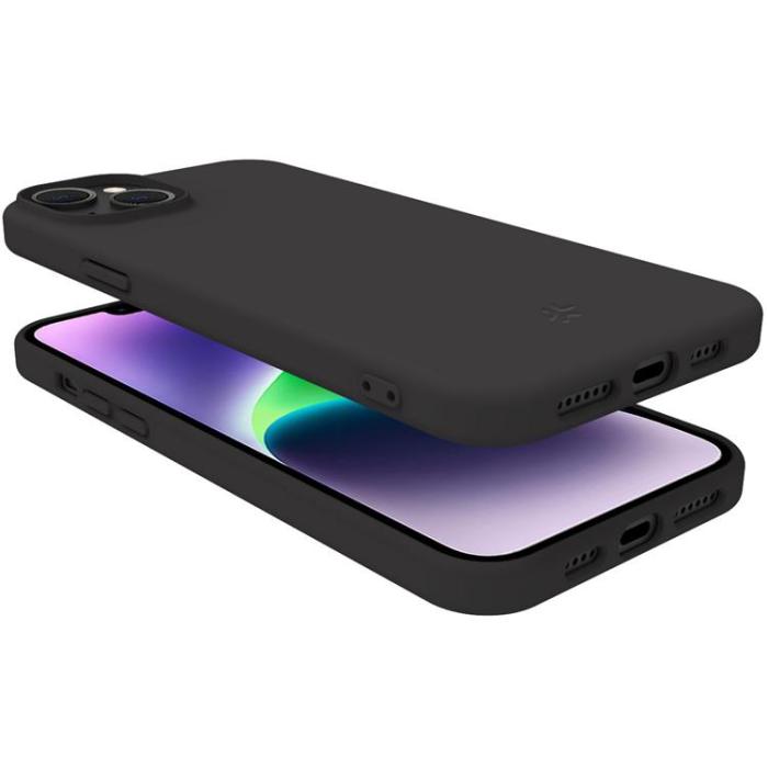 Celly - Celly iPhone 15 Plus Mobilskal Cromo Soft Rubber - Svart