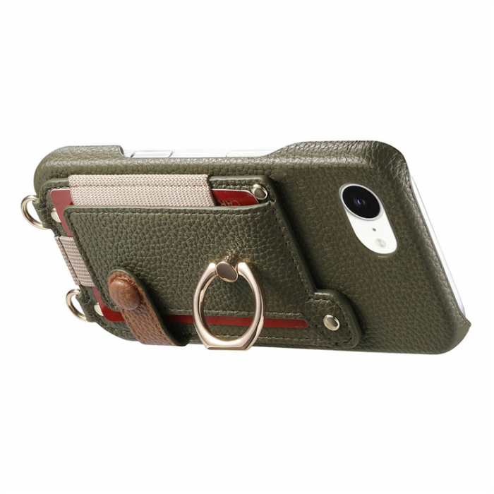 A-One Brand - iPhone 16e Mobilskal med Korthållare Ring Kickstand