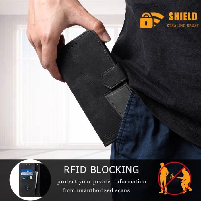TTUDRCH - TTUDRCH Samsung Galaxy A57 Plånboksfodral Konstläder RFID Skydd - Svart