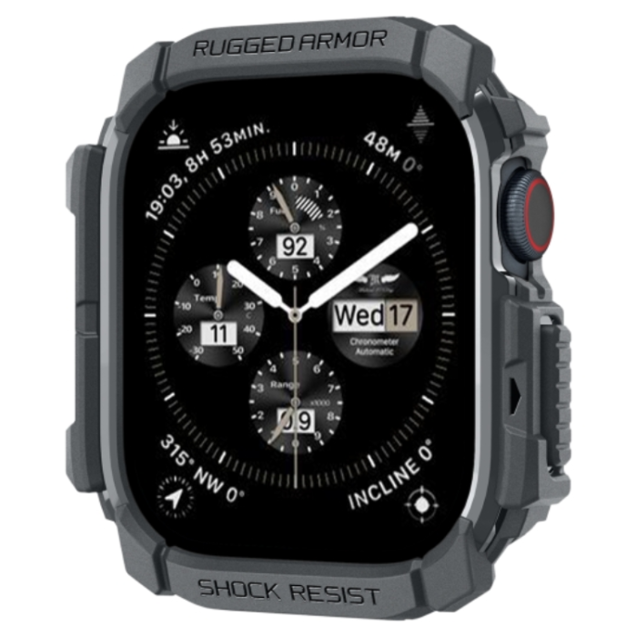 Spigen - Spigen Apple Watch 10 (46mm) Skal Rugged Armor - Mörkgrå