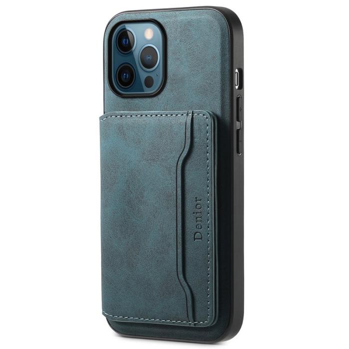 DENIOR - DENIOR D13 iPhone 12 Pro Max Fodral Retro Textur PU+TPU+PC Blå