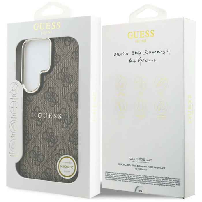 Guess - Guess Mobilskal För Galaxy S26 Ultra MagSafe 4G Embossed Ring - Brun