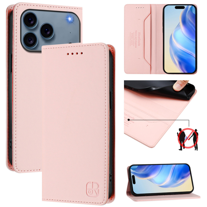 RINACASIS - RINACASIS iPhone 17 Pro Max Plånboksfodral RC01 RFID - Rosa