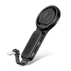 USAMS - USAMS Lightning till 2xLightning Adapter med Ringh&aring;llare SJ274LN01 - Svart