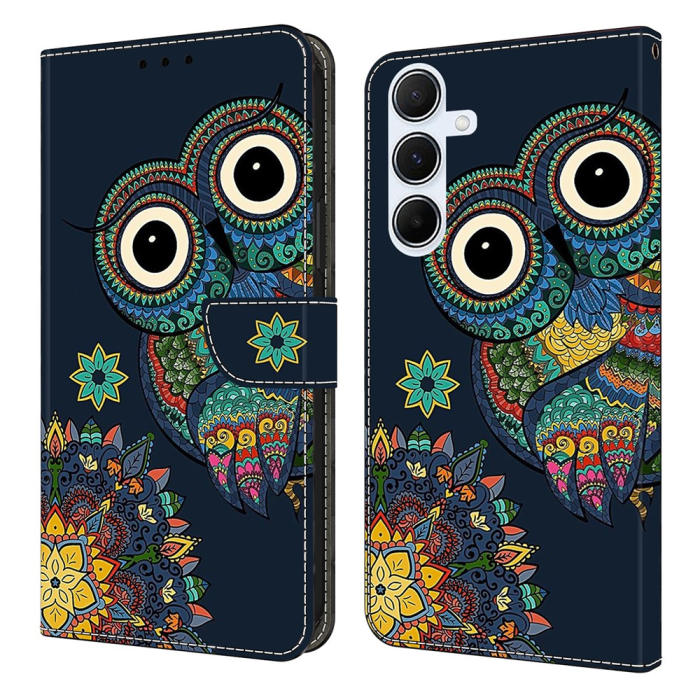 A-One Brand - Galaxy A17/A26 Plånboksfodral PU-läder Pattern Printing - Mörkblå