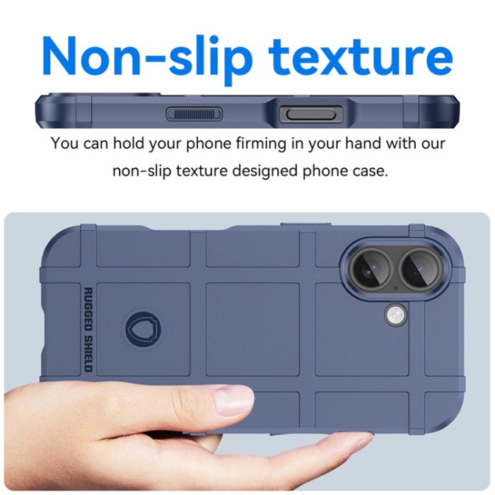 A-One Brand - iPhone 17 Mobilskal Grid Design Scratch-Proof Soft TPU - Blå