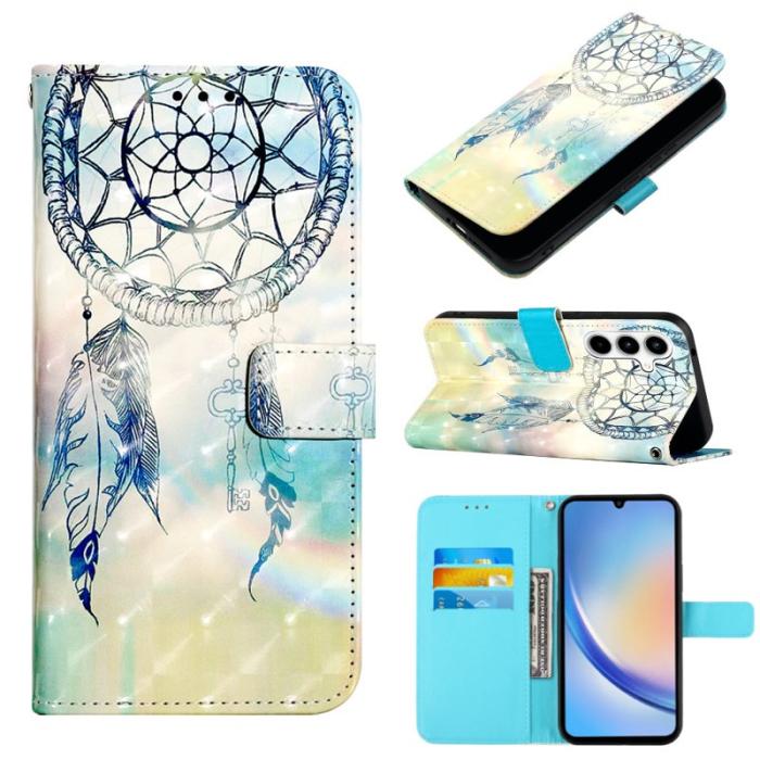 OEM - Dream Wind Chime Samsung Galaxy A35 5G Fodral Äkta Läder - Svart