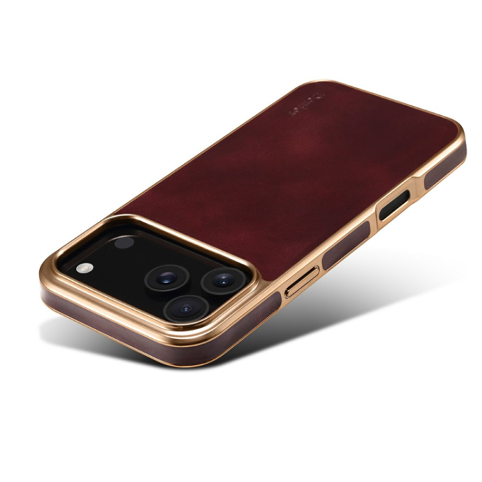 DENIOR - DENIOR iPhone 17 Pro Max Mobilskal Äkta Läder Electroplating