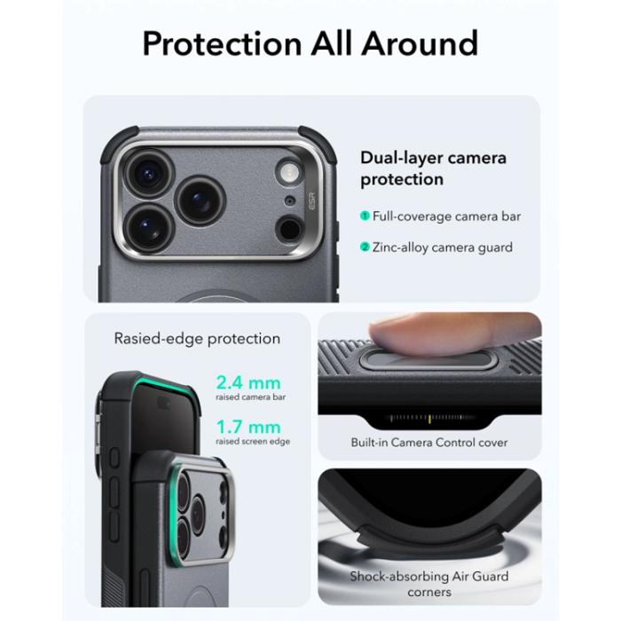 ESR - ESR Mobilskal För iPhone 17 Pro/18 Pro Magsafe Cyber Tough Kickstand