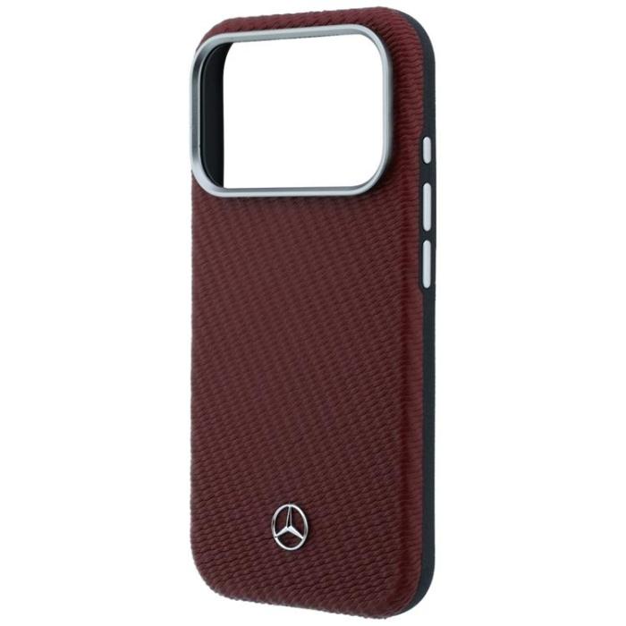 Mercedes - Mercedes Mobilskal för iPhone 17 Pro Max MagSafe Läder Wood Effect - Röd