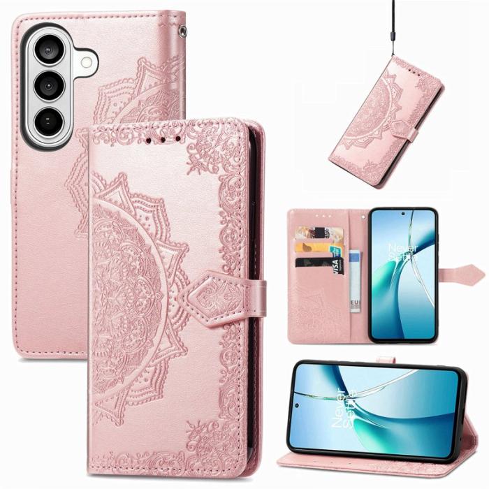 OEM - Plånboksfodral för Samsung Galaxy S26 Konstläder Ställ - Roséguld