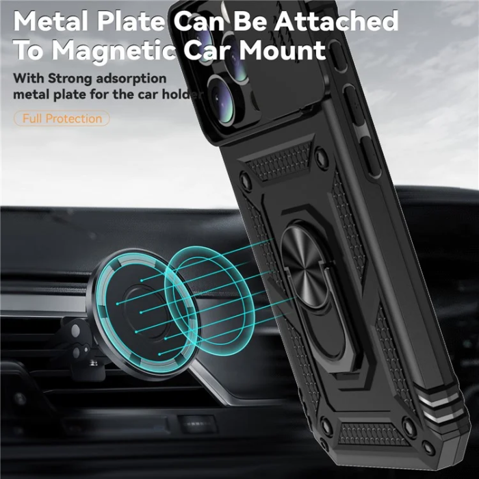OEM - iPhone 16 Pro Max Mobilskal Defender Slide - Svart