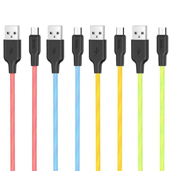 Hoco - HOCO Plus USB-A till Micro-USB 1m svart/gul