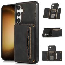 OEM - Pl&aring;nboksfodral f&ouml;r Samsung Galaxy S26 Tri-Fold Kickstand PU + TPU - Svart