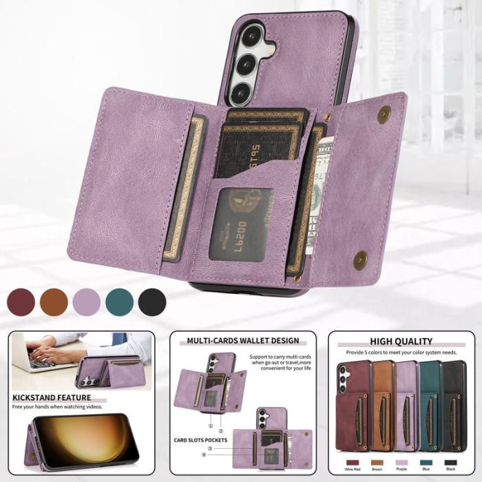 OEM - Plånboksfodral för Samsung Galaxy S26 Tri-Fold Kickstand Konstläder - Lila