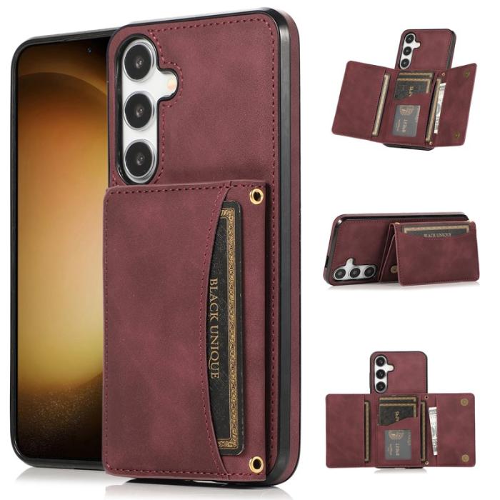 OEM - Plånboksfodral för Samsung Galaxy S26 Tri-Fold Kickstand Konstläder - Röd