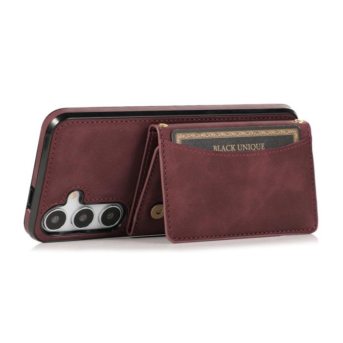OEM - Plånboksfodral för Samsung Galaxy S26 Tri-Fold Kickstand Konstläder - Röd