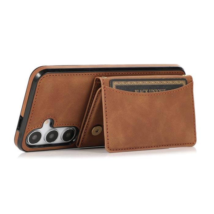 OEM - Plånboksfodral för Samsung Galaxy S26 Tri-Fold Kickstand Konstläder - Brun
