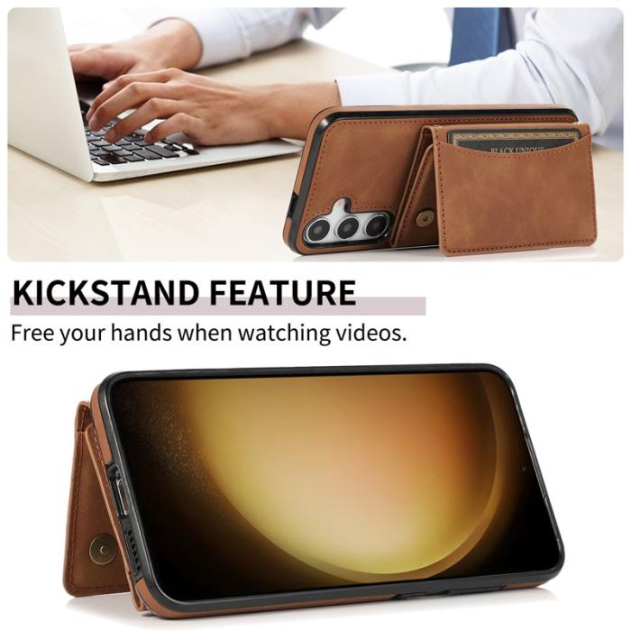 OEM - Plånboksfodral för Samsung Galaxy S26 Tri-Fold Kickstand Konstläder - Brun