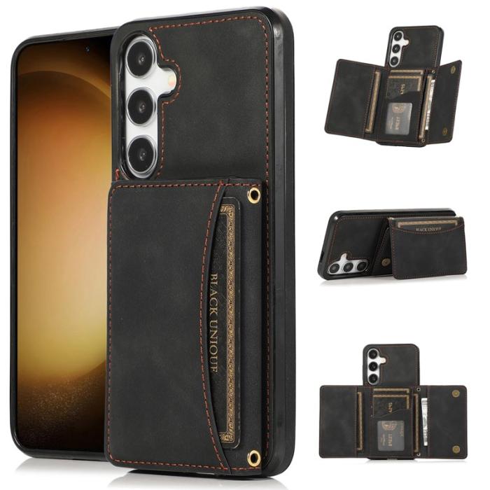 OEM - Plånboksfodral för Samsung Galaxy S26 Tri-Fold Kickstand PU + TPU - Svart