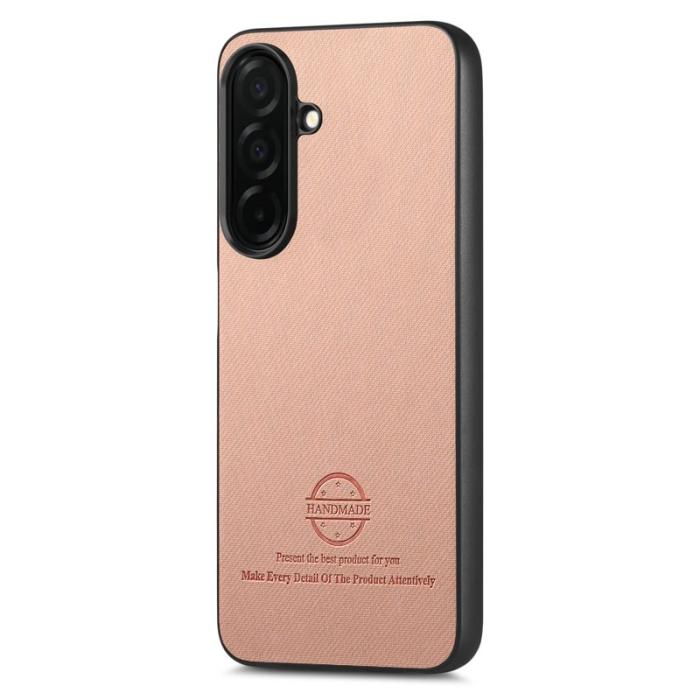 OEM - Mobilskal för Samsung Galaxy S26 Konstläder med tygtextur - Rosa