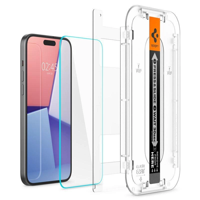 Spigen - [2-Pack] Spigen iPhone 15 Plus Härdat Glas Skärmskydd 'EZ' Fit