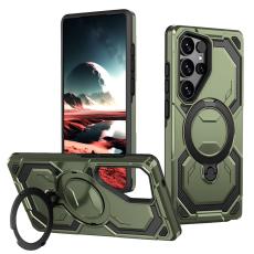 OEM - Mobilskal f&ouml;r Samsung Galaxy S26 Ultra Magnetiskt Ring Kickstand PC + TPU - Gr&ouml;n
