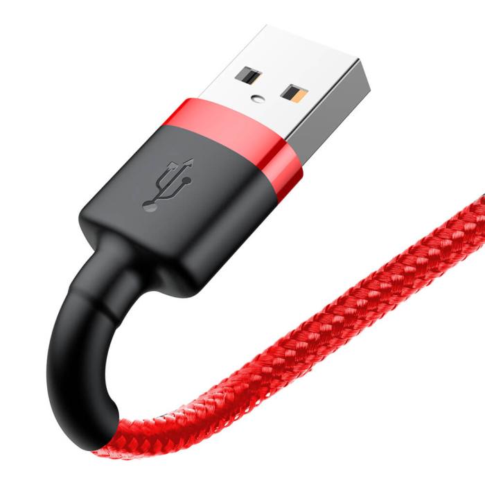 BASEUS - Baseus Cafule USB-A till Lightning kabel QC 3.0 1.5 A 2m Röd