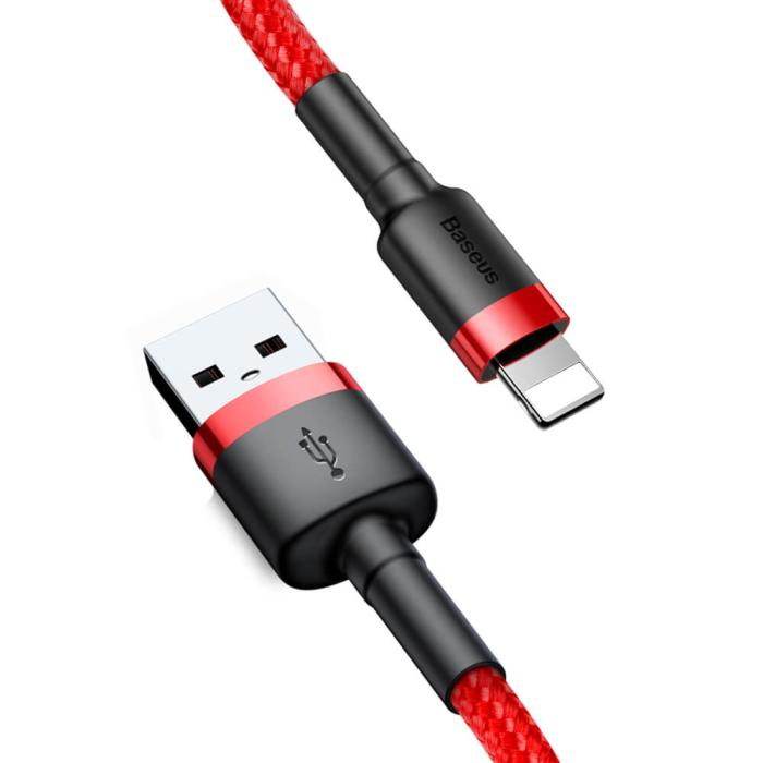 BASEUS - Baseus Cafule USB-A till Lightning kabel QC 3.0 1.5 A 2m Röd