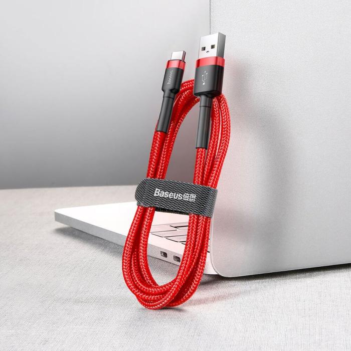 BASEUS - Baseus Cafule USB-C till USB-A kabel QC 3.0 2A 3m Röd