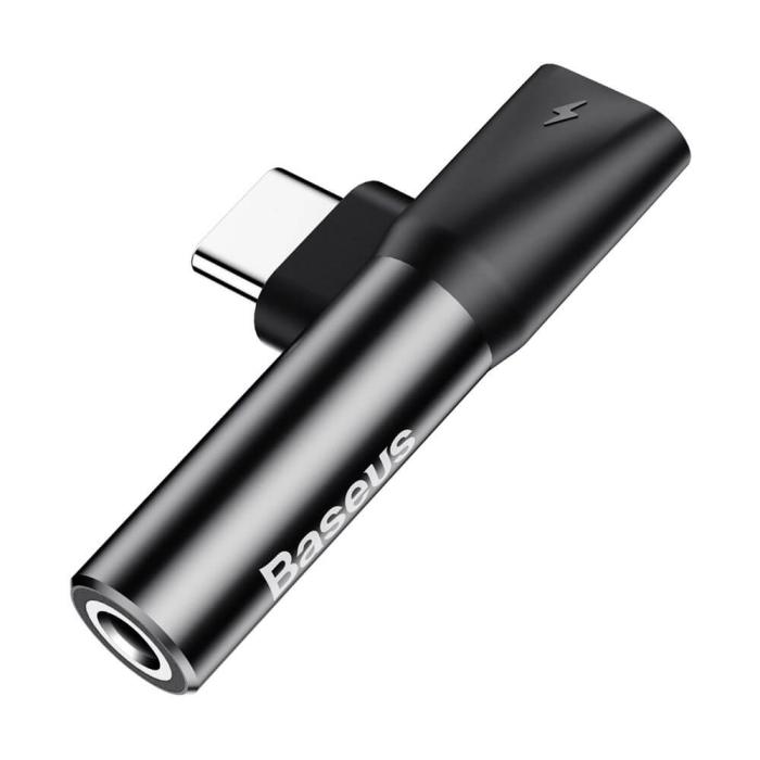 BASEUS - Baseus Converter L41 Adapter USB-C - USB-C 3.5 mm Svart