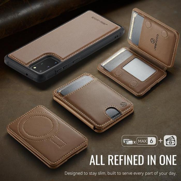 OEM - JEEHOOD Mobilskal till Samsung Galaxy S20 Plus Konstläder - Brun