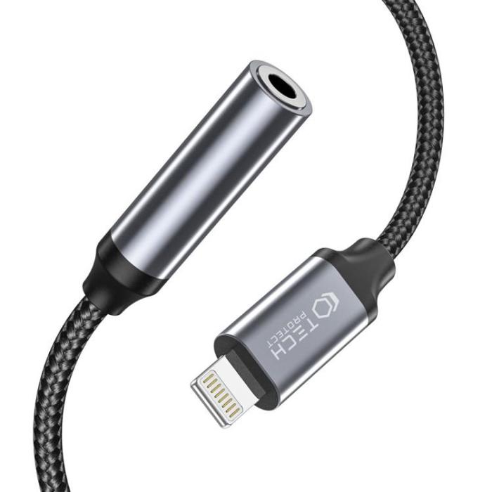 Tech-Protect - Tech-Protect Lightning To Mini Jack (3.5mm) Adapter - Svart